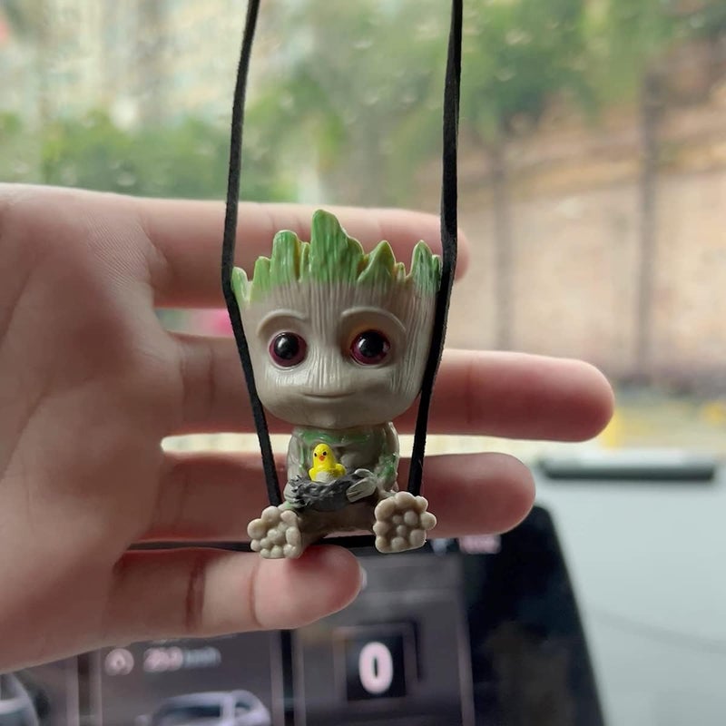 WYJS Car Hanging Accessories,Swing Smile Little Tree Man Car Mirror Hanging Accessories,car Decoration Charm Pendant,Car Mirror Suspension Decoration,car Charm Decoration, Lanyard: Adjustable Length - Image 5